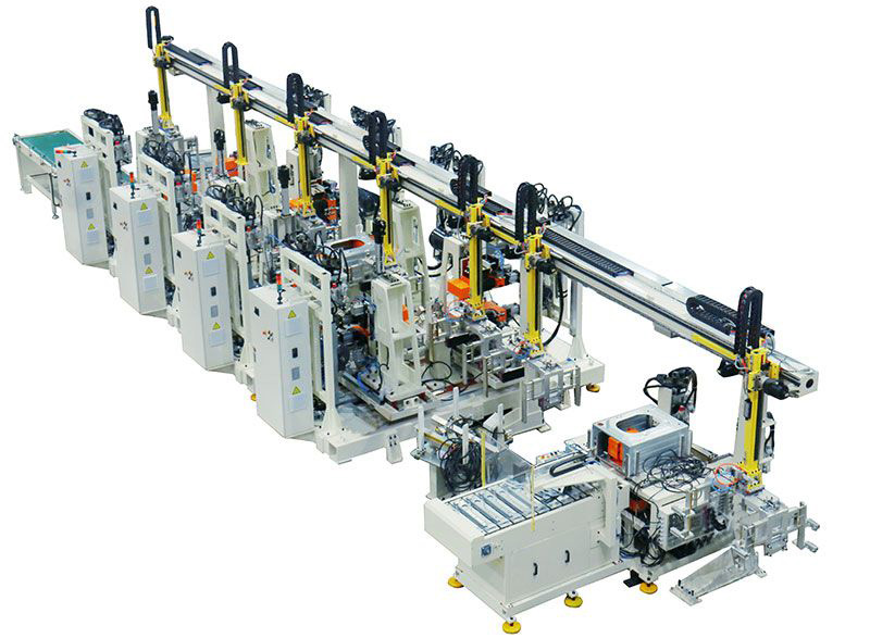 Automatic production line for outer shell of washing machine drum